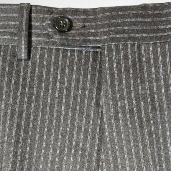 David Bishop NWT W34 X L30 Men's Black Pinstripe Dress Pants Made in Italy - Picture 12 of 14